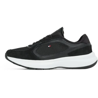 Image of Tommy Hilfiger Sporty Runner Trainers, Women&#039;s, Size: 3.5, Black Leather/synthetics