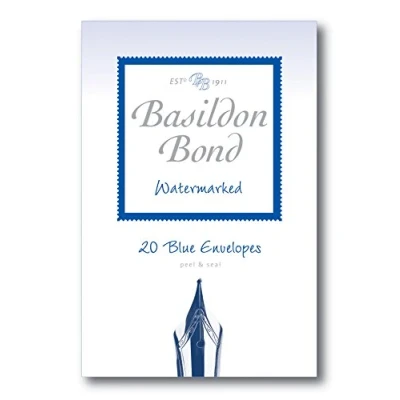 Image of Basildon Bond Luxury Peel and Seal Envelopes 20 Pack for Duke Writing Pad Blue, Size 95 x 143mm