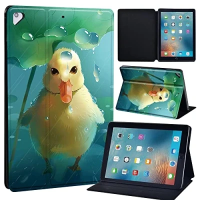 Image of Leather slim lightweight Stand Cover Case for Apple New iPad 9.7 2018 2017(6th Gen, 5th Gen)/iPad Air 2/iPad Air/iPad Pro Tablet with Auto Wake/Sleep (duck)