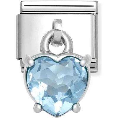 Image of Nomination Blue Heart Crystal Charm