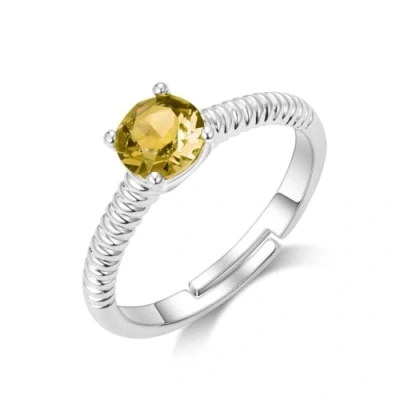 Image of Philip Jones Yellow Adjustable Crystal Ring Created with Zircondia® Crystals