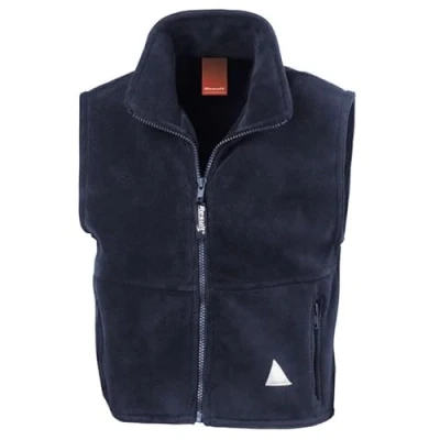 Image of Result R37JY Kids Polartherm Fleece Bodywarmer Navy 8 10 Years
