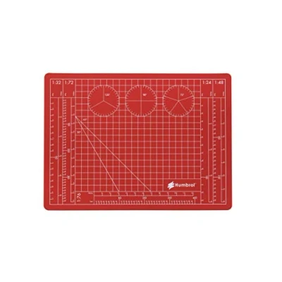 Image of Humbrol AG9155 A4 Cutting Mat Small Self Healing Hobby for Crafting, Modelling, Drawing, Sewing and Art Double Sided Craft Board with Grid Pattern, Scale Angle Markings