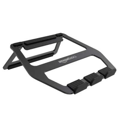 Image of Amazon Basics Foldable aluminum stand for portable PCs with display up to 33 cm (13&quot;), Black