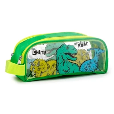 Image of Puckator Dinosauria Clear Window Pencil Case School Equipment Stuff Cases Large Capacity Preppy Zipper Pouch Office Essentials Pencils Cute Pencilcase Pen