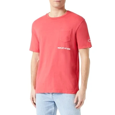Image of REPLAY Adult M6815 .000.22662G T Shirt, Pale Red 064, M