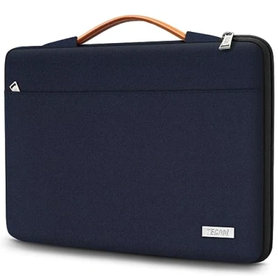 Image of TECOOL 15.6 Inch Laptop Sleeve Case, Protective Notebook Bag Water resistant Case for 15 15.6&quot; Lenovo Thinkpad IdeaPad HP Dell ASUS Acer Samsung Chromebook,Dark Blue
