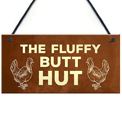 Image of RED OCEAN Funny Chicken Coop Novelty Hanging Plaques Animal Pet Gift Garden Signs Gifts