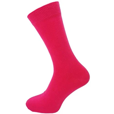 Image of Macahel Gentleman&#039;s Choice Mens Formal Plain Cotton Rich Ankle Socks (Pink)