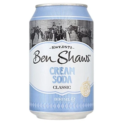 Image of Ben Shaws, Classic Cream Soda case of 330ml Cans, Vanilla (Pack 24)