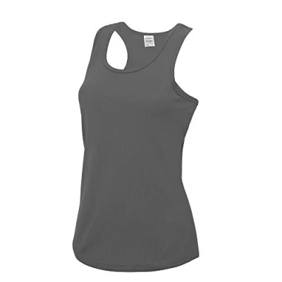 Image of Just Cool Girlie Fit Sports Ladies Vest / Tank Top (S) (Charcoal)