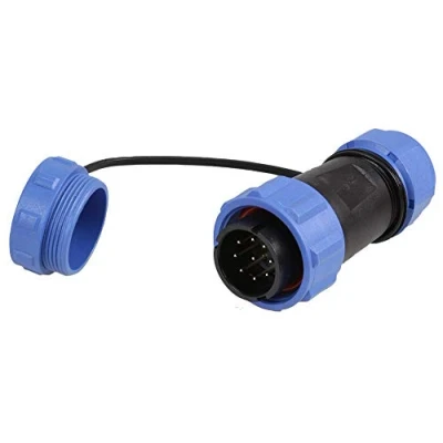 Image of PRO ELEC PELR0161 Circular Threaded Inline Connector Plug, 9 Pole, 7 12mm, IP68