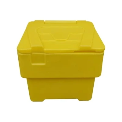 Image of BritishBins Yellow 60 ltr Rock Salt Storage Bin Grit Dispenser Plastic Box Container