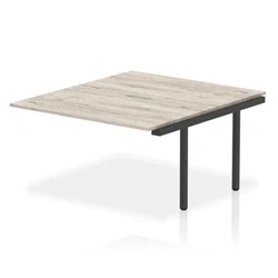 Image of Evolve Plus 1400mm B2B Bench Desk Ext Kit Grey Oak Top Black Frame