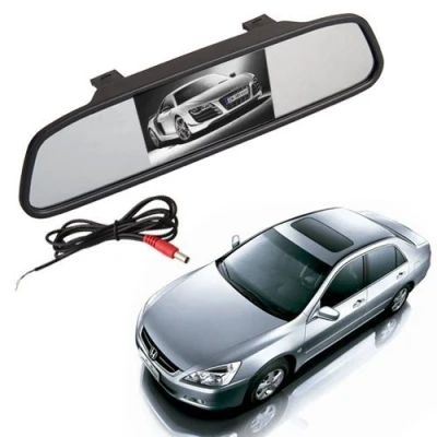 Image of BW 2 in 1 4.3 inch Digital Color TFT LCD 16:9 4.3&quot; Screen Car Rearview Mirror Security Conitor for Camera DVD PAL/NTSC Multi language