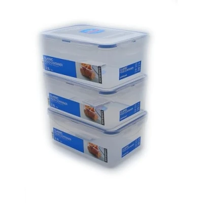 Image of Lock &amp; food storage box, multifunctional container, flour contents: 2.3 litres, dishwasher safe, set of 3.