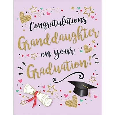 Image of Piccadilly Greetings A11742 Modern Occasion Card Graduation Granddaughter 8 x 6 inches, Violet