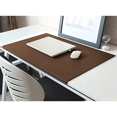Image of Leather Writing Pad, Edge Desk Large Mouse Table Protector, Office Waterproof Mat, Non Slip Pad Protector,90x45cm,Brown