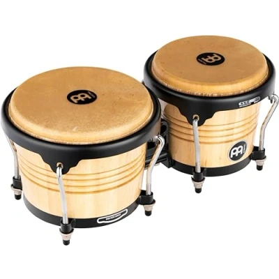 Image of Meinl Percussion Bongos Marathon Series 2 hand drums with 6.75 and 8 inches including tuning key Siam Oak, Natural high gloss (FWB190NT)