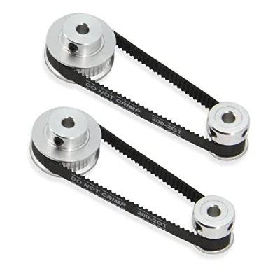 Image of Zeberoxyz 2PCS Set GT2 Synchronous Wheel 20&amp;40 Teeth 5mm Bore Aluminum Timing Pulley with Length 200mm Width 6mm Belt (20 40T 5B 6)