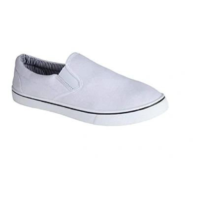 Image of GladRags Mens Slip on Canvas Summer Shoes, Pumps, Trainers, White, Size 11