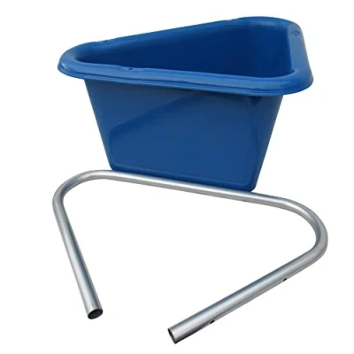 Image of SecureFix Direct Corner Manger Horse Feeder 45L With Bracket (Trough Stable Feed Bucket Equestrian Pony Blue)