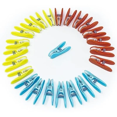 Image of 48 Pcs Soft Grip Clothes Pegs For Washing Line Coloured Laundry Clips Rust Resistant Plastic Multicolour Extra Strong