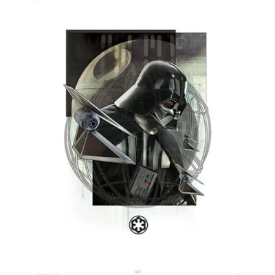 Image of Pyramid International Darth Vader and Strikers Star Wars Rogue One Art Print, Paper, Multi Colour, 40 x 59 1.3 cm