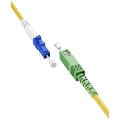 Image of goobay 59653 Fibre Optic Cable (FTTH) / Singlemode (OS2) Simplex/SC APC (8) Male to LC UPC Male/Light Wave 15 m