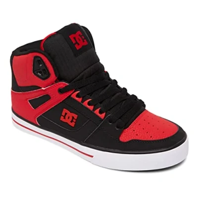 Image of DC Men&#039;s Pure High Top Wc Skate Shoes Casual Sneakers, Fiery Red/White/Black, 7 UK