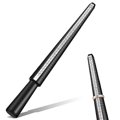 Image of Topker US EU Standard Ring Sizer Mandrel Stick Finger Gauge Measuring Sizes Jewelry Tool Measurer