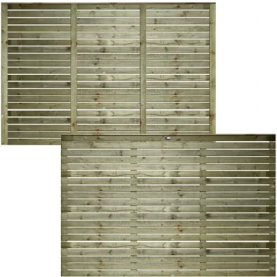 Image of 6ft x 4ft (183cm 120cm) Premier ROMA Single Venetian Style Slatted Garden Capped Flat Top Trellis [Width: 1830mm Height: 1200mm] Modern Design Fence Topper Wall Plant Climbing