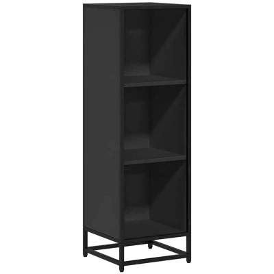 Image of vidaXL Book Cabinet Black 33.5x33x107.5 cm Engineered Wood