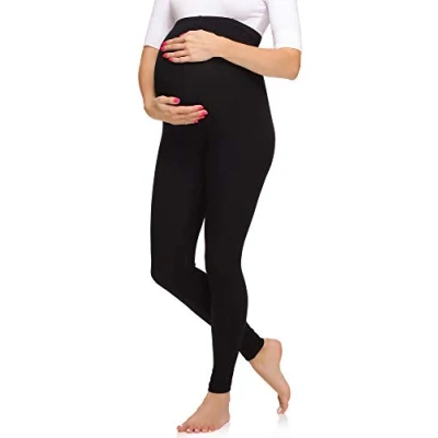 Image of Merry Style Women&#039;s Maternity Long Leggings Made from Viscose MS10 297 (Black, M)