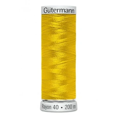 Image of Gutermann No 40 Sulky Rayon Embroidery Thread 200m 1187 Yellow Each