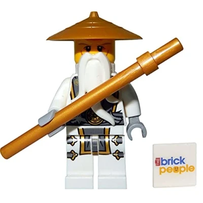 Image of LEGO Ninjago: Master Sensei Wu Ninja Dragon Minifigure with Battle Staff
