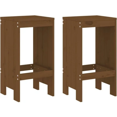Image of vidaXL Bar Stools 2 pcs Honey Brown 40x36x75 cm Solid Wood Pine