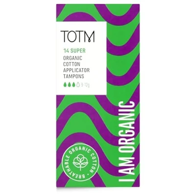 Image of TOTM Organic Cotton Super Applicator Tampons, Pack of 14