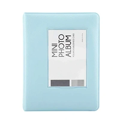Image of 64 Pockets 3 Inch Mini Polaroid Photo Album , Book for Fujifilm7s/8/25/50s/90 Picture Case Storage Adults Children Wedding ,Travel Scrapbooking Blue
