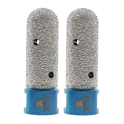 Image of Diamond Finger Milling Bits BRSCHNITT 2pcs 3/4&quot; Dry Core Drill Bit for Enlarging Shaping Existing Holes of Porcelain,Hard Ceramic,Granite,Marble Hole Saw with M14 Thread (20mm) Blu