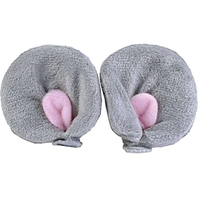 Image of Bristol Novelty MD214 Mouse Ears (Clip On) Gray Pack of 1, Womens, Grey/Pink, One Size