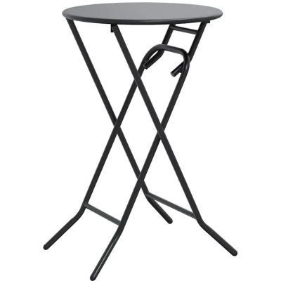 Image of vidaXL Folding Garden Table Anthracite Ø50x72 cm Steel