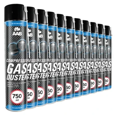 Image of AABCOOLING Compressed Gas Duster FLEX 400ml Set of 11 Dust Cleaner With a Flexible Tube, Canned Air, for Keyboards, PC Cleaning Kit, Computer