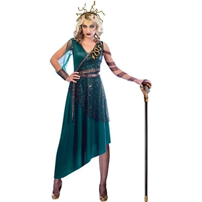 Image of (PKT) (9903578) Adult Ladies Medusa Costume Dress (UK 10 12)