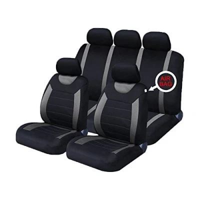Image of XtremeAuto® Carnaby Grey/Black Universal Car Seat Covers Set