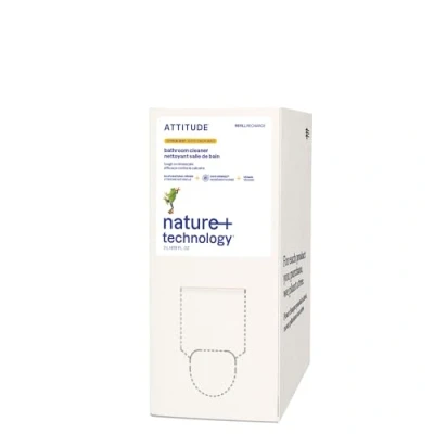 Image of ATTITUDE Bathroom Cleaner, EWG Verified, Plant and Mineral Based Ingredients, Vegan Household Products, Citrus Zest, Bulk Refill, 2 Litres