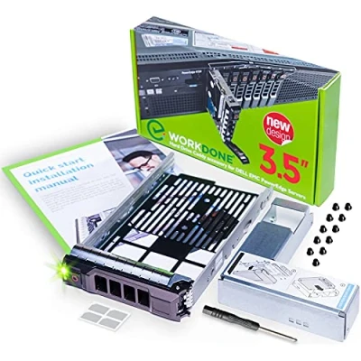 Image of WorkDone 3.5 inch Hard Drive Caddy Tray Compatible for Dell PowerEdge Servers with 2.5 HDD Adapter NVMe SSD SAS SATA Bracket Simply and Easy Carrier Setup Installation Manual