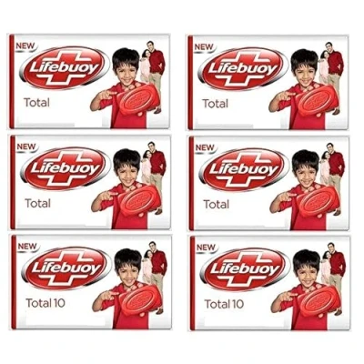 Image of 6 x Bars Of Lifebuoy Total Action Family Soap Bar Deep Cleansing Hand Body