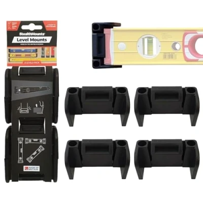 Image of StealthMounts Universal Level Holder 2 Pack Locking Mounts Fits All Brands Mount Holders for Truck Hanger Made in The UK