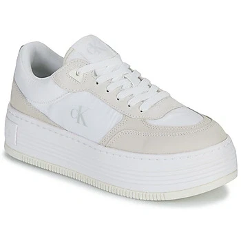 Image of Calvin Klein Jeans BOLD LACE Trainers, Women&#039;s, Size: 5, Bright white/creamy white/cloud blu Leather and textile